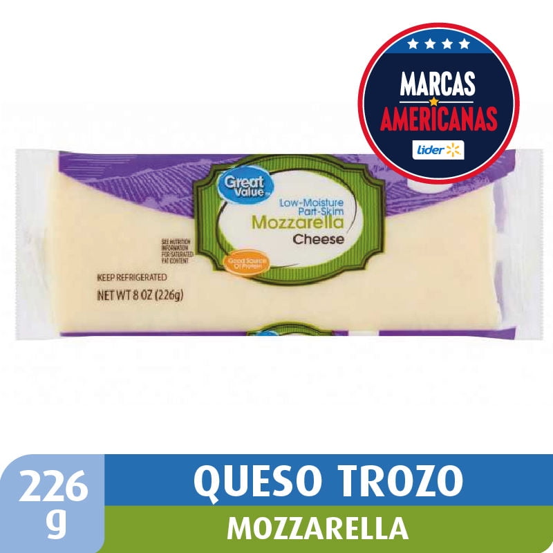 Queso Mozzarella Trozo Coctel 226 g Great Value