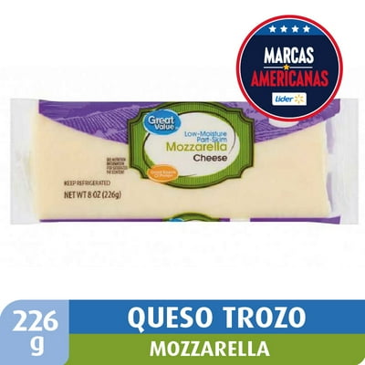 Queso Mozzarella Trozo Coctel 226 G Great Value