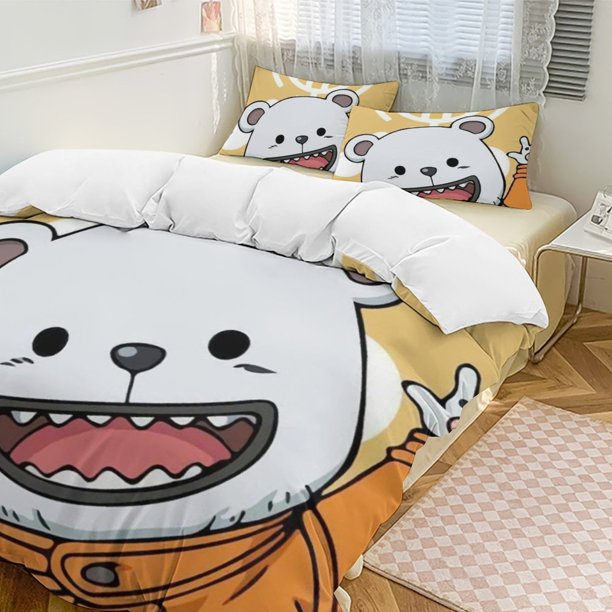 Bepo Bed Duvet Cover Funny Anime Cartoon Bedding Sets Lightweight 3 Piece Comforter Sets