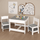 thumbnail image 1 of Kids Table and Chair Set, 3 in 1 Wooden Activity Table with Storage Drawer for Toddlers Drawing, Reading, Crafts, 2 in 1 Detachable Tabletop Table Set for Nursery, Playroom, 1 of 3