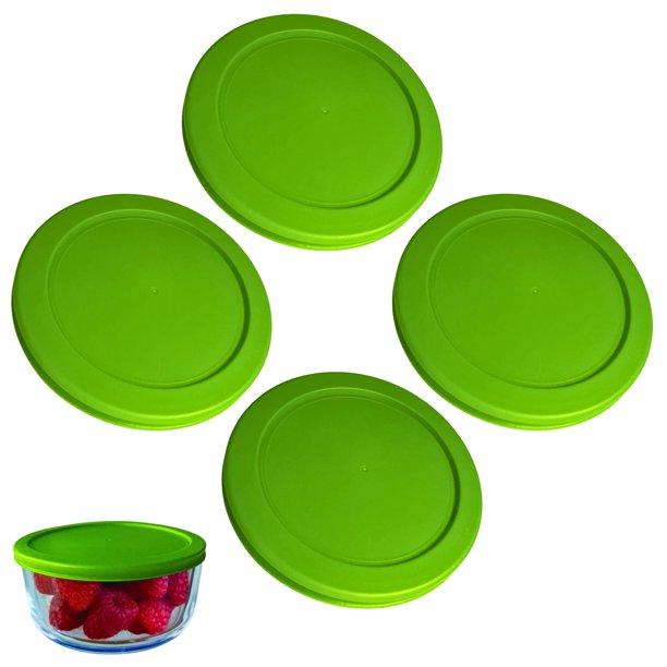 Tapas de repuesto KlareWare para recipientes de 4 tazas, tapas de plástico libre de BPA para Pyrex 7201, Anchor Hocking (paquete de 4, verde primavera) - Contenedores no incluidos