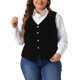 thumbnail image 1 of Agnes Orinda Chalecos de Talla Grande para Mujeres Chaleco Steampunk de Terciopelo Sin Mangas Abotonado Cuello en V Chalecos de Traje 1X Negro, 1 of 6