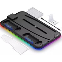 Estación De Enfriamiento Aaronmei Para Ps5 Con Ventilador Rgb Y Estación De Carga Negro