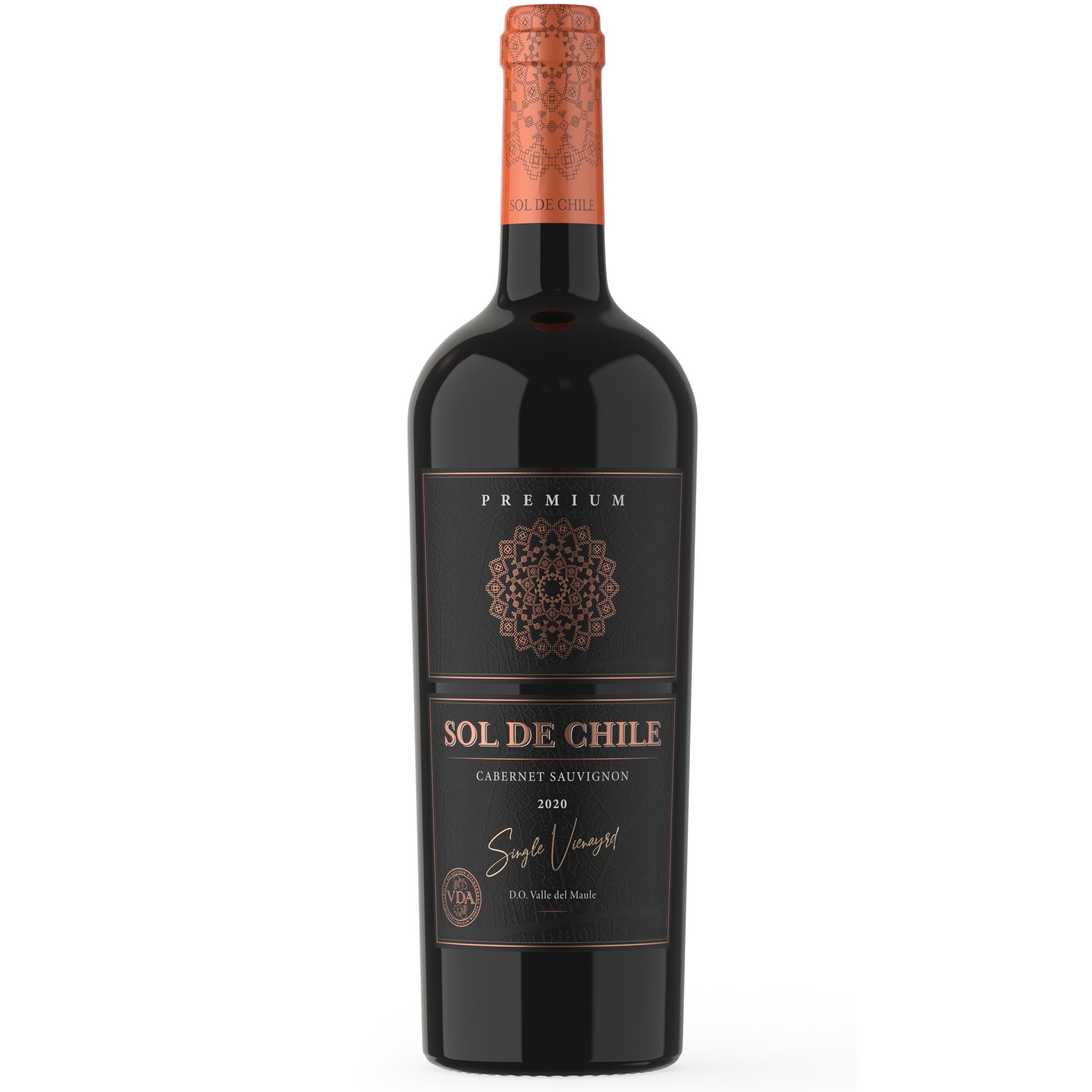 Vino Tinto Cabernet Sauvignon Premium 14° Botella 750 ml Sol de Chile