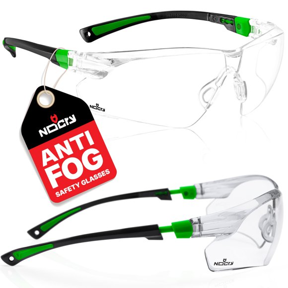 Gafas de seguridad NoCry, transparentes, antivaho, resistentes a los arañazos, paquete de 10
