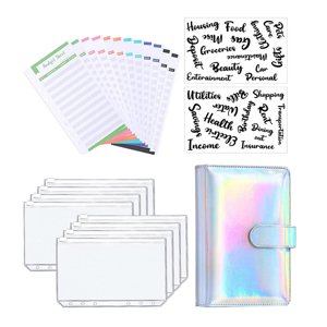 Magideal - Carpeta De Cuaderno Carpeta De Presupuesto Hojas De Presupuesto De Gastos Sobres Con Cremallera Para Presupuestar Gastos De Ahorro Oficina Y Compras E Plata