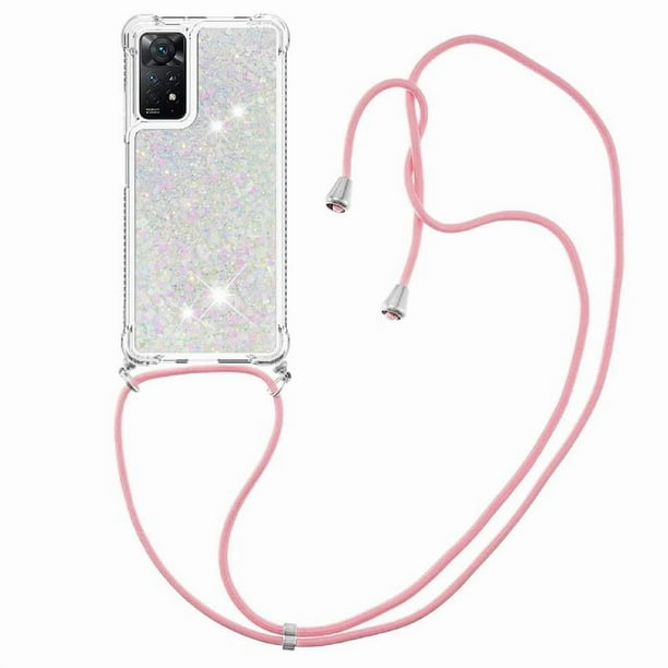 Funda FOXDOCK para Xiaomi Redmi Note 11 Pro 4G/5G con Cuerda Ajustable, Brillo Líquido, Protección Antigolpes y Lente – Ideal para Regalo