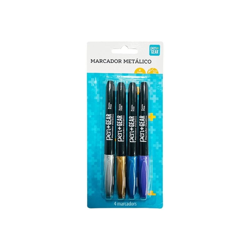 Marcadores Metálicos Permanente 4 Unidades Pen&Gear