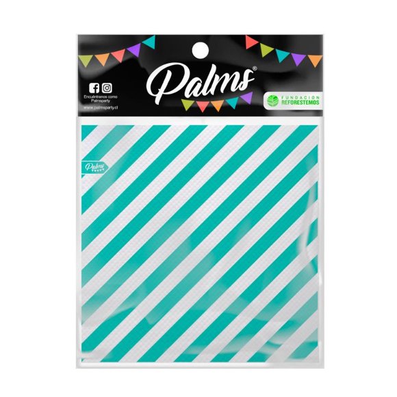 Set 24 Servilletas Lineas Turquesa, 1 Un