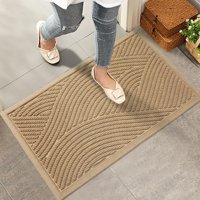 Felpudo Hiyard De Bienvenida, Resistente Y Absorbente, Antideslizante, 29 X 17 Cm, Color Beige