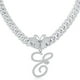 thumbnail image 1 of Stylish Hip Hop Cuban Butterfly Necklace with White Letter Initials, 1 of 5