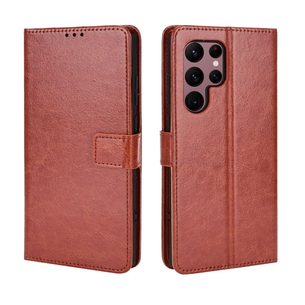 Upgrade Your Samsung Galaxy S22 Ultra with a Stylish PU Leather Wallet Case Cover!