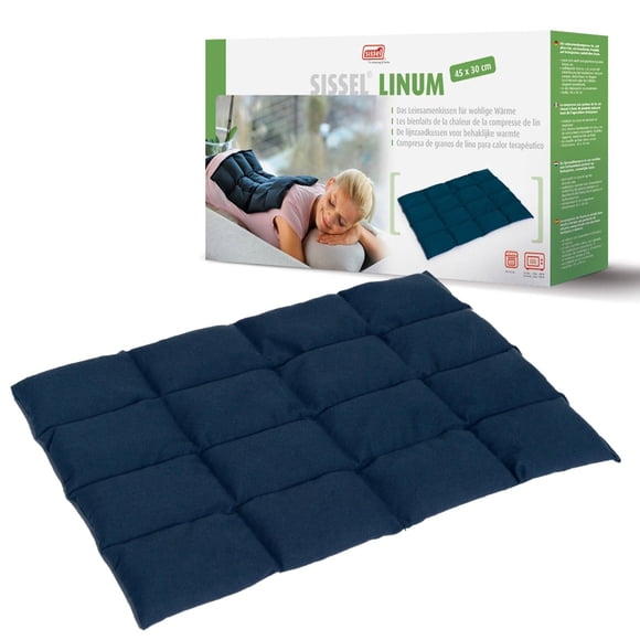 Almohadilla térmica SISSEL 45 × 30 cm Linaza azul algodón