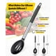 thumbnail image 2 of Juego de 2 cucharas de cocina grandes de silicona, cuchara para untar sólida antiadherente, utensilios de cocina resistentes al calor para mezclar, servir, escurrir y revolver., 2 of 5