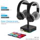 thumbnail image 3 of Soporte para auriculares KAFRI RGB Dual con USB‑C/USB y enchufe de CA, 3 of 7