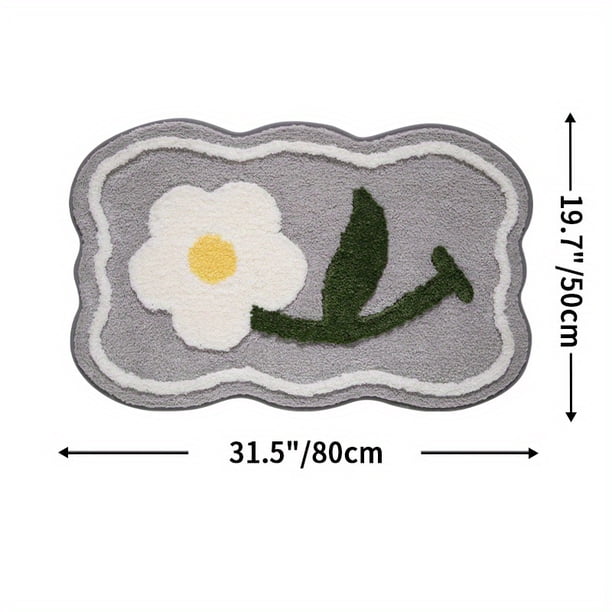 1pc, Absorbent Flower Bath Mat - Non-Slip Indoor Floor Mat for Shower Room, Toilet, and Home Decor
