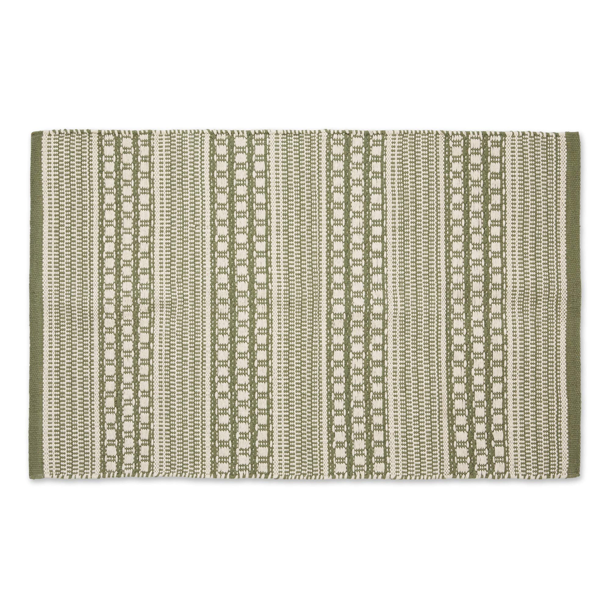 Alfombra Tejida A Mano De Algodón Dii 61 X 91 Cm, Rayas Artichoke