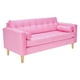 thumbnail image 2 of Sofa Retro 3c + 2 Pouf Felpa 05 Rosado, 2 of 6