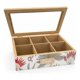 thumbnail image 2 of Caja Porta Té Madera 6 Compartimentos Organizadora 24cm - Flores, 2 of 3