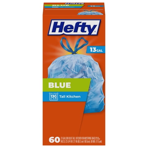 Bolsas De Basura Hefty Blue, 13 Galones, 60 Unidades