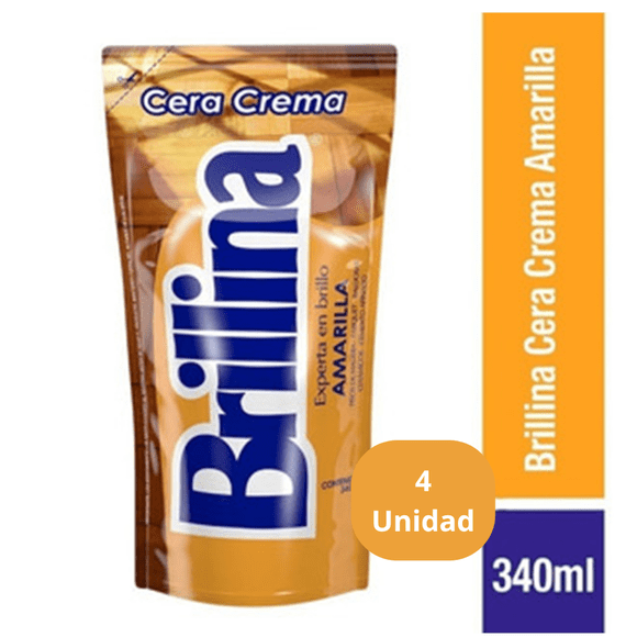 Cera Crema Brillina Amarilla 340 cc Pack 4 Unidad