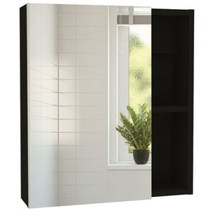 Fmfurniture - Botiquin Con Espejo 1 Puerta Fm-017N - Negro