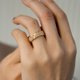 thumbnail image 2 of Anillos de Boda Dorados para Mujer con Acabado Cepillado Anillos de Plata Esterlina 925 Anillo de Diamante Simulado Anillos de Eternidad para Mujer Anillos de CZ para Mujer, 2 of 7