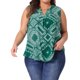 thumbnail image 1 of Top de talla grande para mujer sin mangas con estampado floral, blusa de tirantes con cuello en V, camisetas 4X verde, 1 of 6