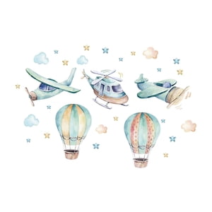 Magideal - Globo De Aire Caliente Pegatina De Pared Mural Pvc Dibujos Animados Autoadhesivo Arte De La Pared Decoración Calcomanía De Pared Para Sofá Telón De , Estilo B