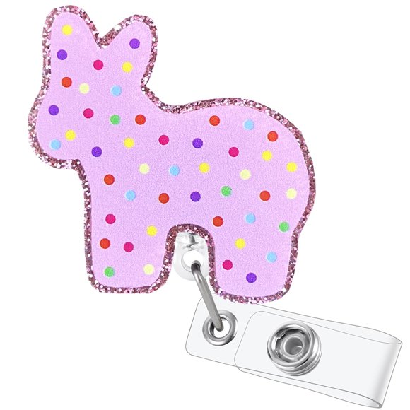 Porta Credencial Hotlea Rosa con Animal Lindo Retráctil RN
