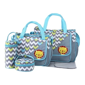 Bothyi - Juego De Bolsa De Pañales Con Bolsillos Con Bolsa De Botella Con Bolsa De Almuerzo Mochila De Hombro Gris