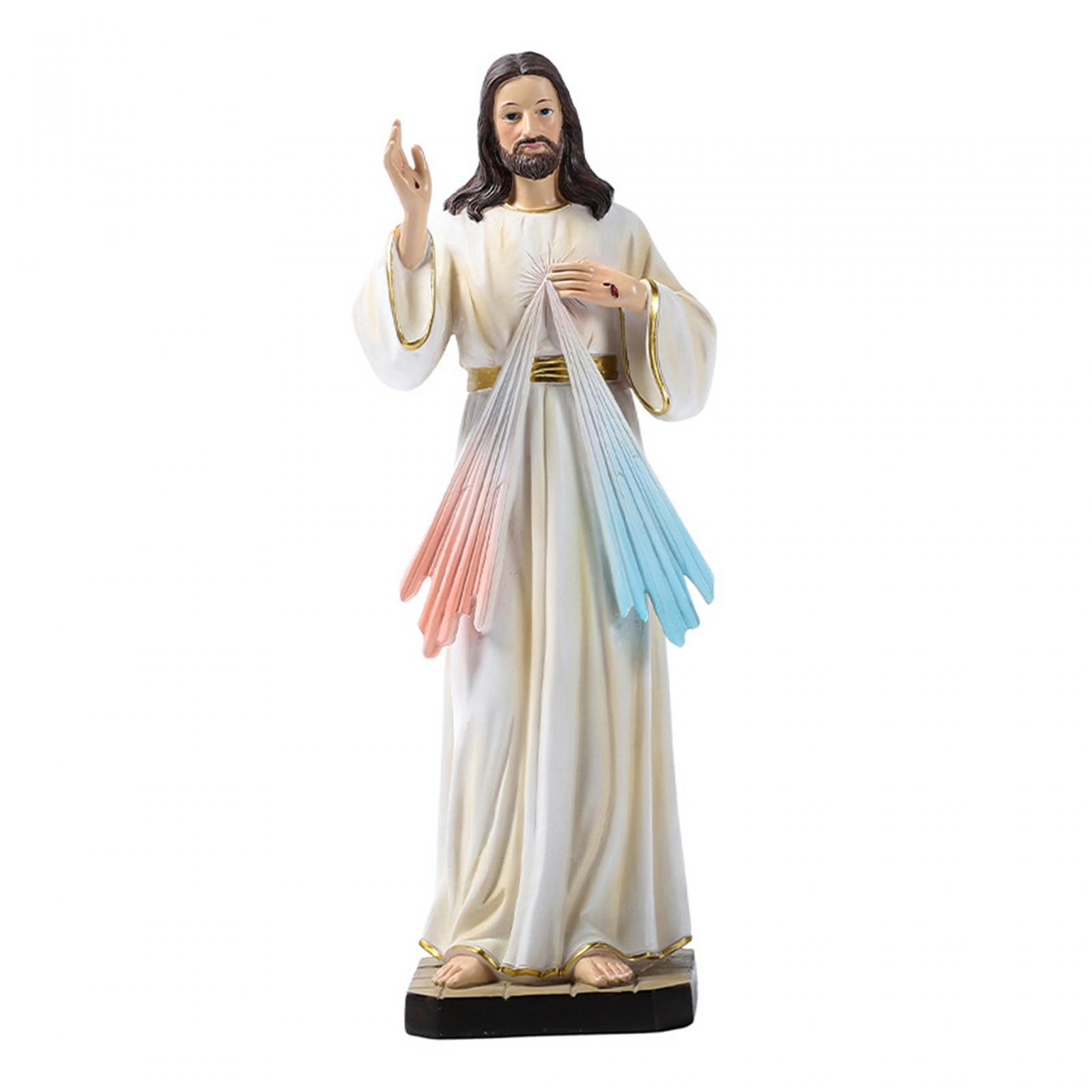 Magideal - Estatua De Pie De Jesús, Figurita Coleccionable, Artesanías, Esculturas De Personajes Para Decoración, Regalos, Estantería, Gabinete, Hogar Y Jardín