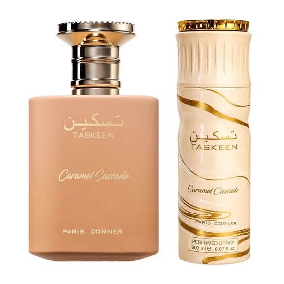 Set Paris Corner Taskeen Caramel Cascade EDP 100 ml + Spray 200 ML