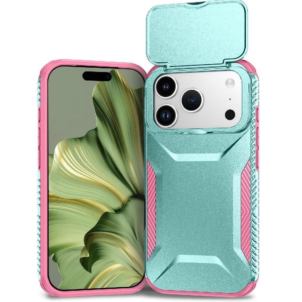 Funda Resistente para iPhone 17 Pro con Tapa Deslizante y Protección Militar Verde