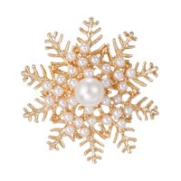 Magideal - Broche De Nieve, Broche Decorativo Para El Día De San Valentín, Para Ella, Para Mujeres, Hombres, Broche De Solapa, Broche De Nieve De Oro