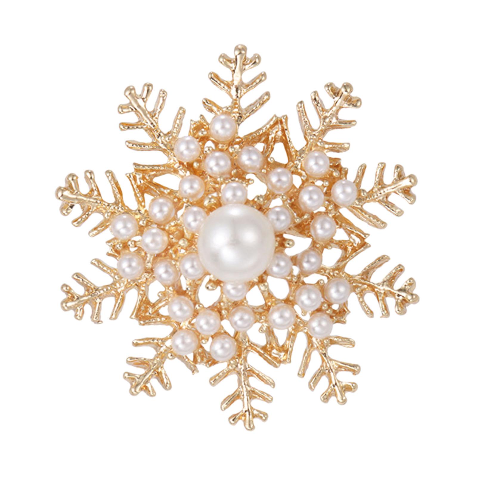 Magideal - Broche De Nieve, Broche Decorativo Para El Día De San Valentín, Para Ella, Para Mujeres, Hombres, Broche De Solapa, Broche De Nieve De Oro