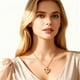 thumbnail image 4 of Collar colgante de amor de amor con piedra de nacimiento Zirconia, regalo de joyería de las mujeres para la Navidad, cumpleaños, aniversario, 4 of 5