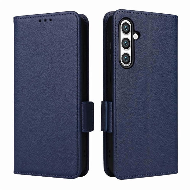 Funda Cartera para Samsung Galaxy S24 FE Tapa Flip con Ranuras y Soporte Azul
