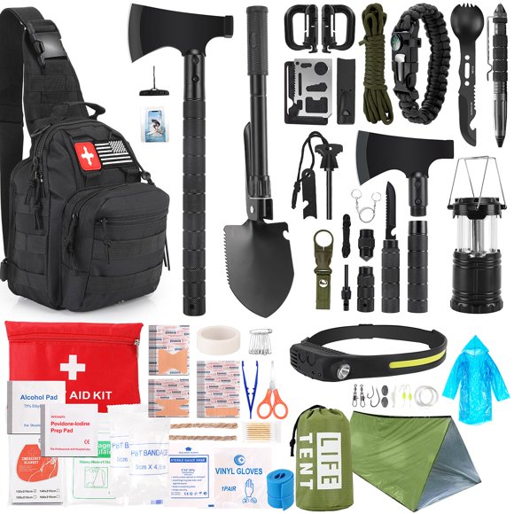 Kit de Supervivencia XIFOZA con 268 Piezas de Equipamiento de Emergencia y Botiquín de Primeros Auxilios