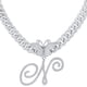 thumbnail image 1 of Stylish Hip Hop Cuban Butterfly Necklace with White Letter Initials, 1 of 5