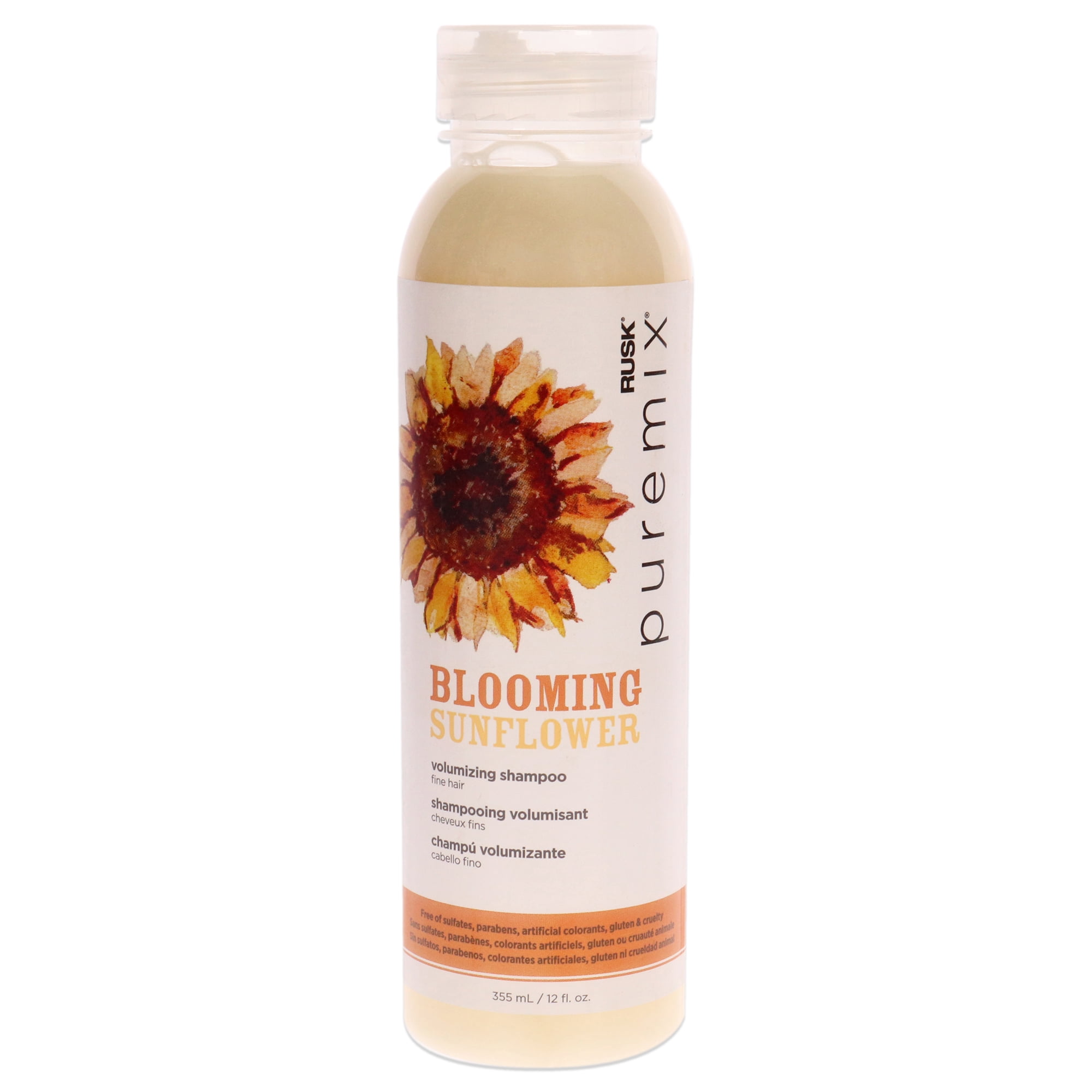 Rusk - Champú Voluminizador De Girasol Floreciente Puremix - Cabello Fino De Para Unisex - Champú De 12 Oz