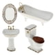 thumbnail image 2 of Juego De Baño De Cerámica Blanca De 4 Piezas, Muebles 1/12, Kits De Miniatura De Casa De Muñecas # 1, 2 of 2