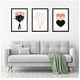 thumbnail image 1 of Cuadros Decorativos Rosa Diamante Corazón Pack X 3 Uds 35x50 Cm C/u, 1 of 2