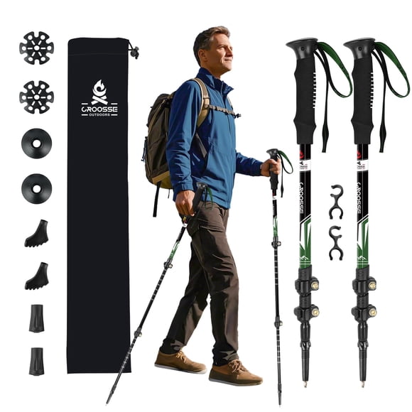 Bastones de trekking ajustables de aluminio Croosseoutdoors 58-135 cm