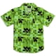 thumbnail image 1 of Camisa de Botones Verde Creeper de Minecraft para Niños 7-8 Años Manga Corta, 1 of 6