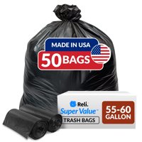 Bolsas De Basura Reli. 50 Bolsas Supervalue, De 55 A 60 Galones, Resistentes