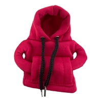 Ioensy - Auto Gear Shifter Knob Cover Sudadera Con Capucha Tela Invierno Cálido Knob Sudadera Con Capucha Rojo