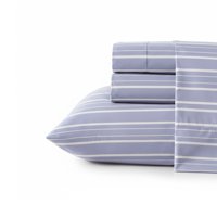 Juego De Sábanas Nautica 3Piezas Microfibra 1,5 Plazas Lineas Azules