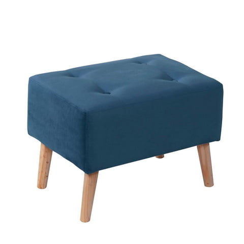 Latam Home - Pouf Niza Tela Velvet Azul Petroleo