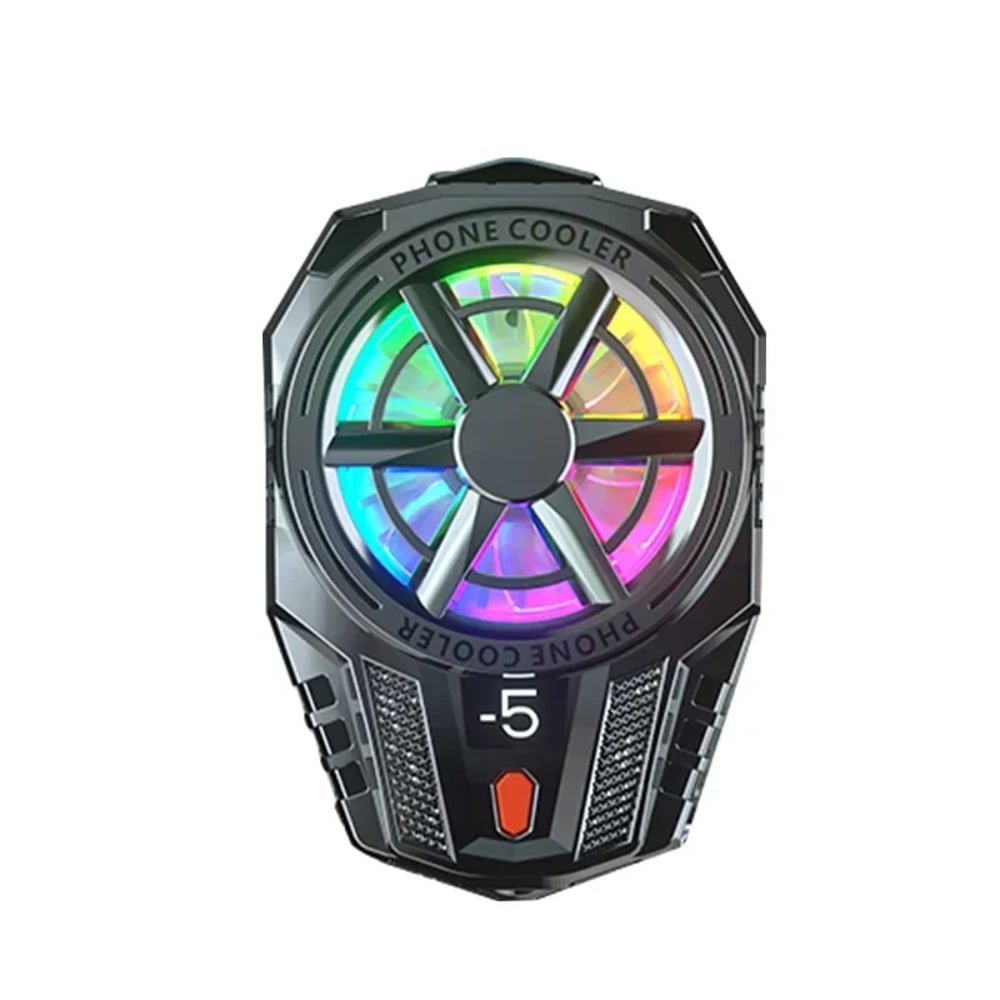 Genérico - Abs Mobile Phone Cooler 3 Gear Ajustable Semiconductor Ventilador Radiador Para Ios Android Pubg Pantalla Digital Disipador De Calor-negro